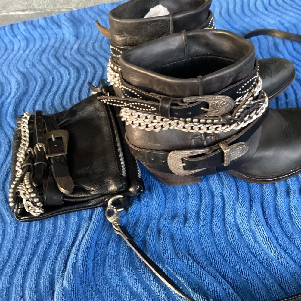 Leather Boots & matching purse